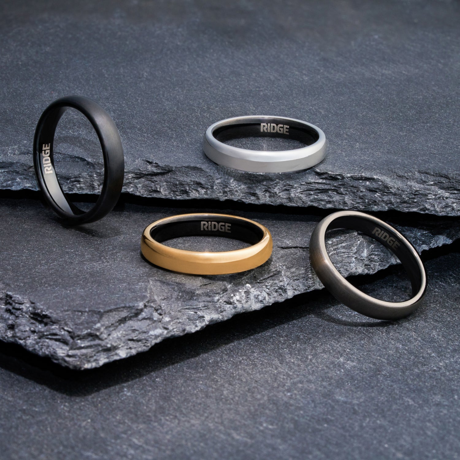 4mm Rounded Ring Set - Platinum - Image 7