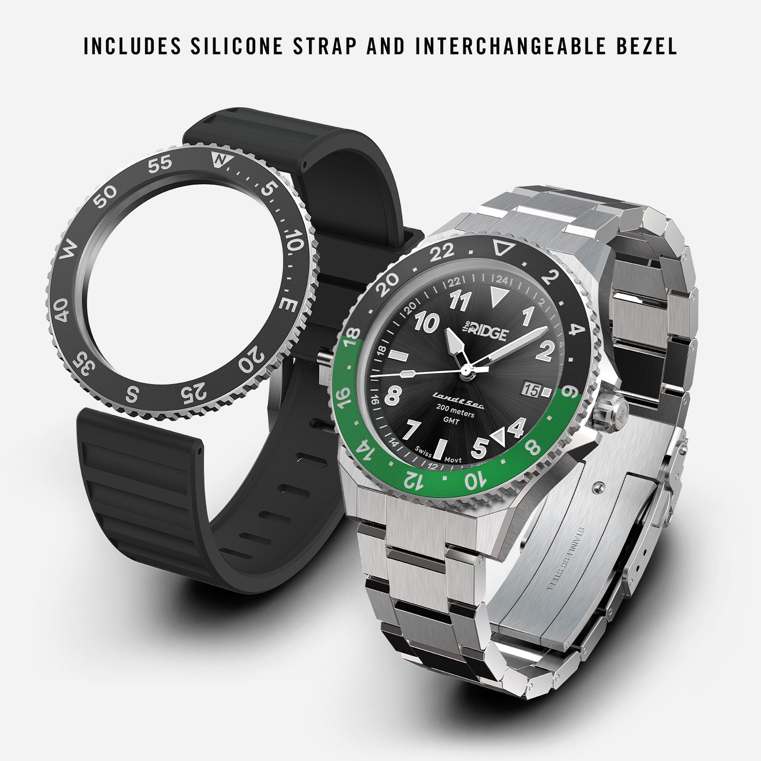 Ridge Land & Sea GMT Watch 42mm - Royal Black - Image 2