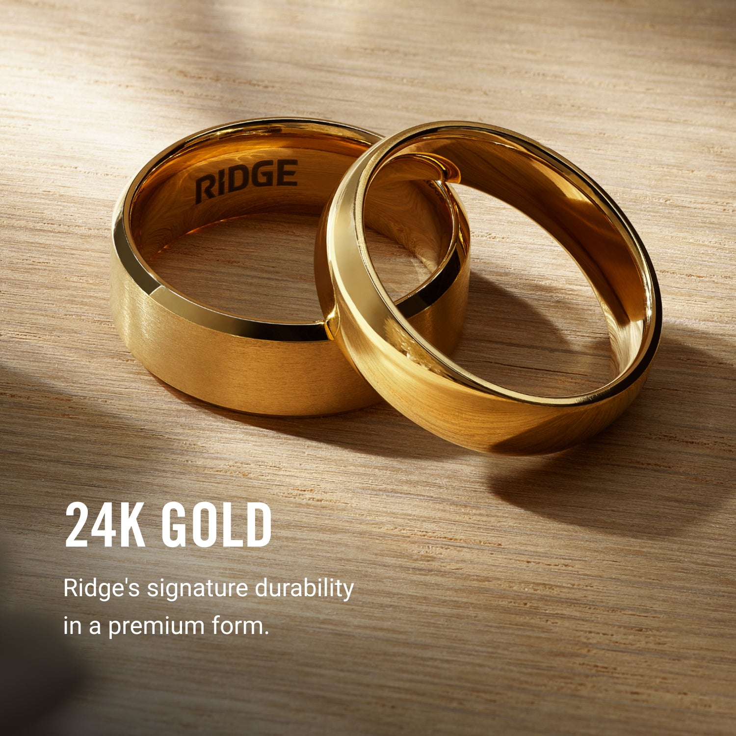6mm Rounded Ring Set - 24K Gold - Tantalum - Image 7