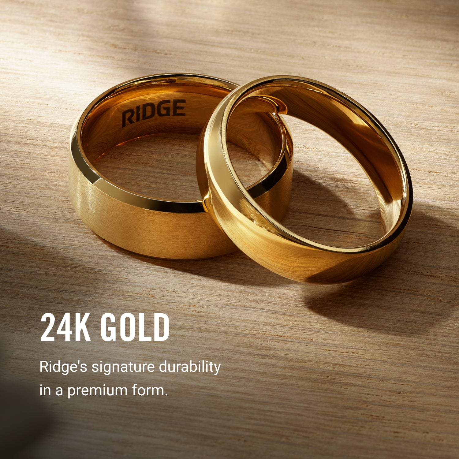 8mm Beveled Ring Set - 24K Gold - Tantalum - Image 7