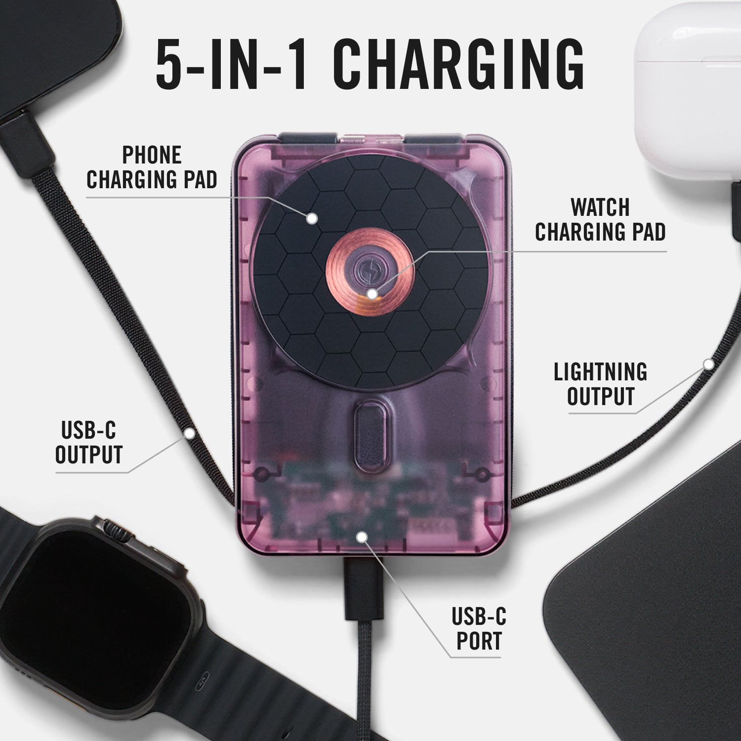 Ridge Power Bank - 10k mAh Bundle - Atomic Purple - 3-Pack - Image 9