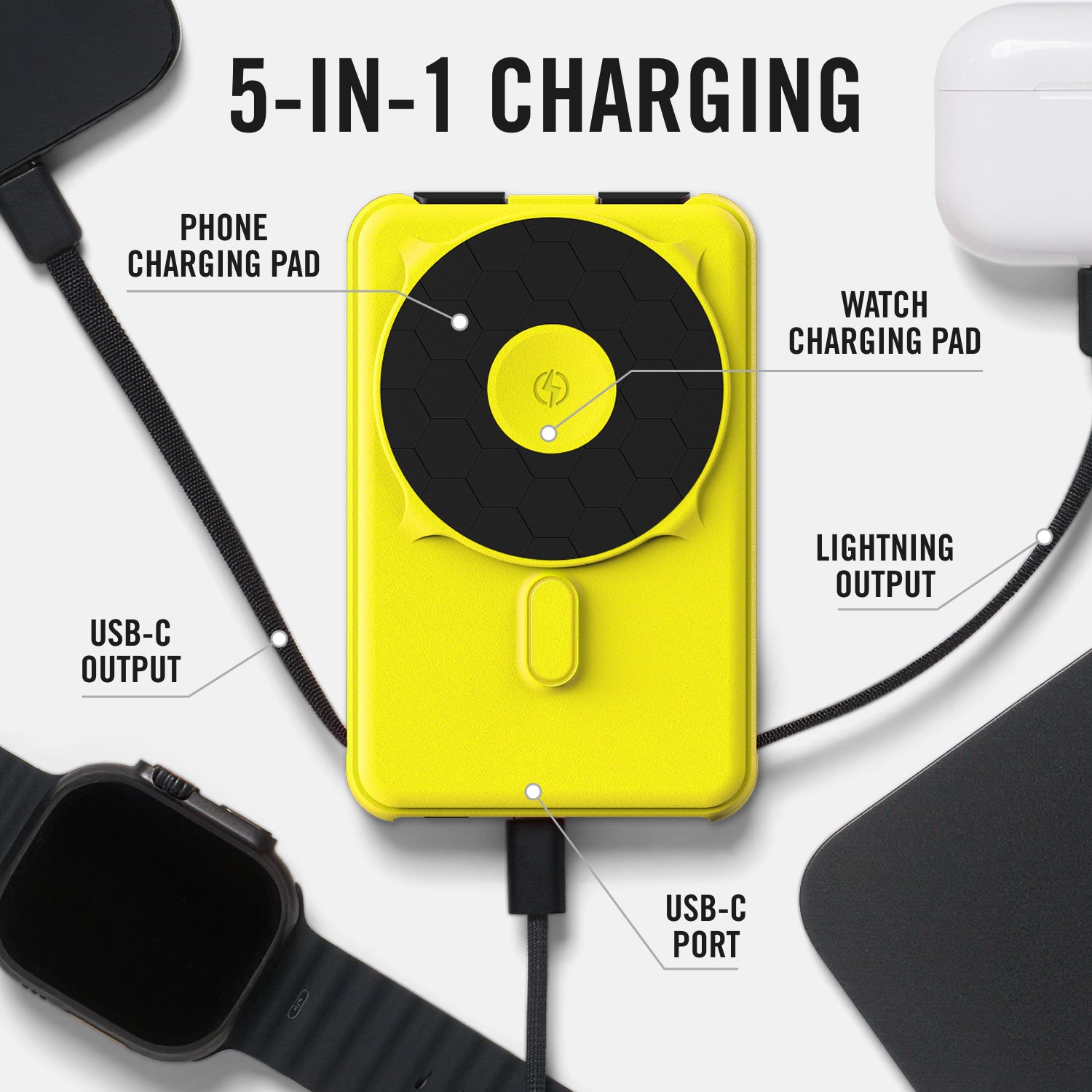Ridge Power Bank - 10k mAh Bundle - Hyper Lime - 3-Pack - Image 10