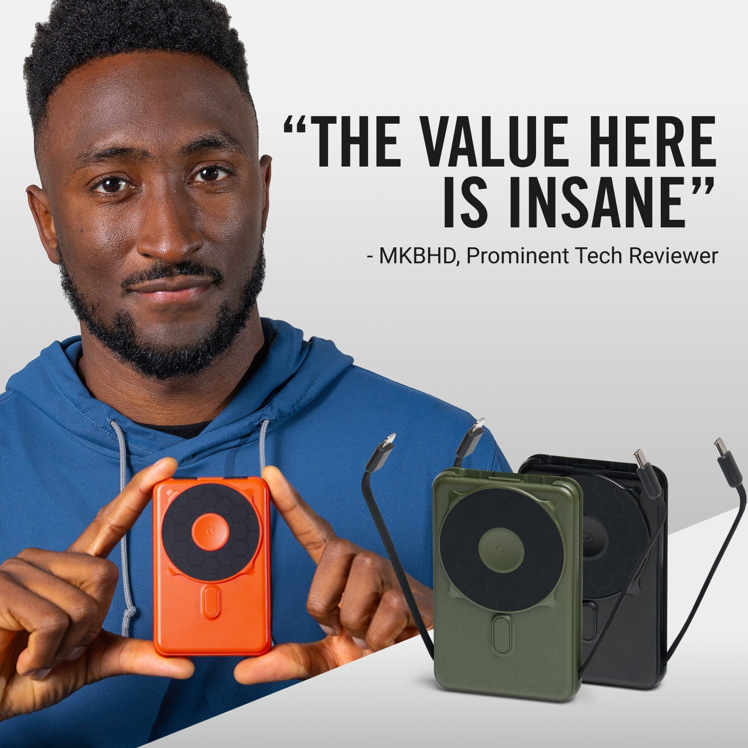 Ridge Power Bank - 10k mAh - Neon Tiger - Image 4
