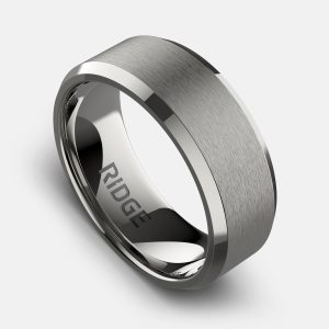 8mm Beveled Ring Set - Platinum - Tantalum