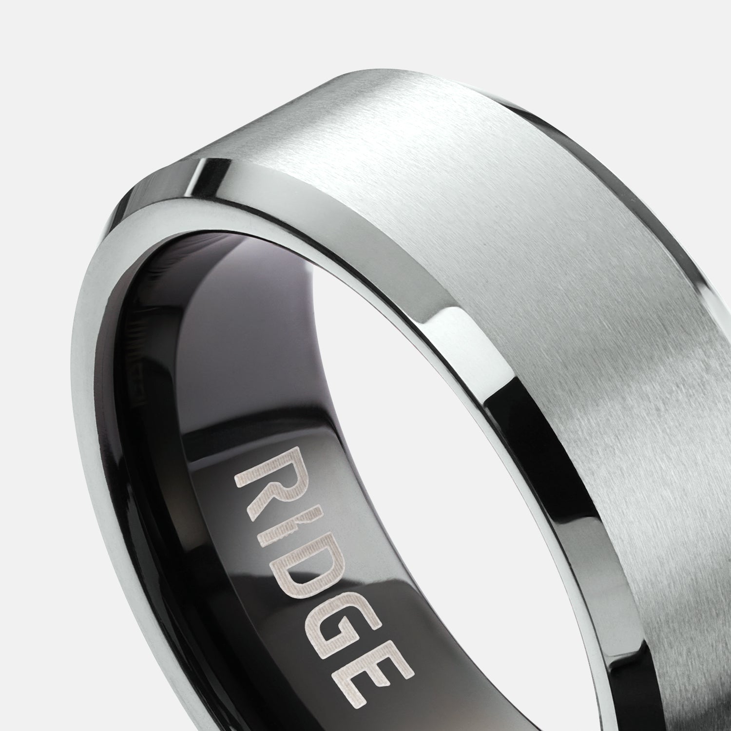 8mm Beveled Ring Set - Platinum - Image 4