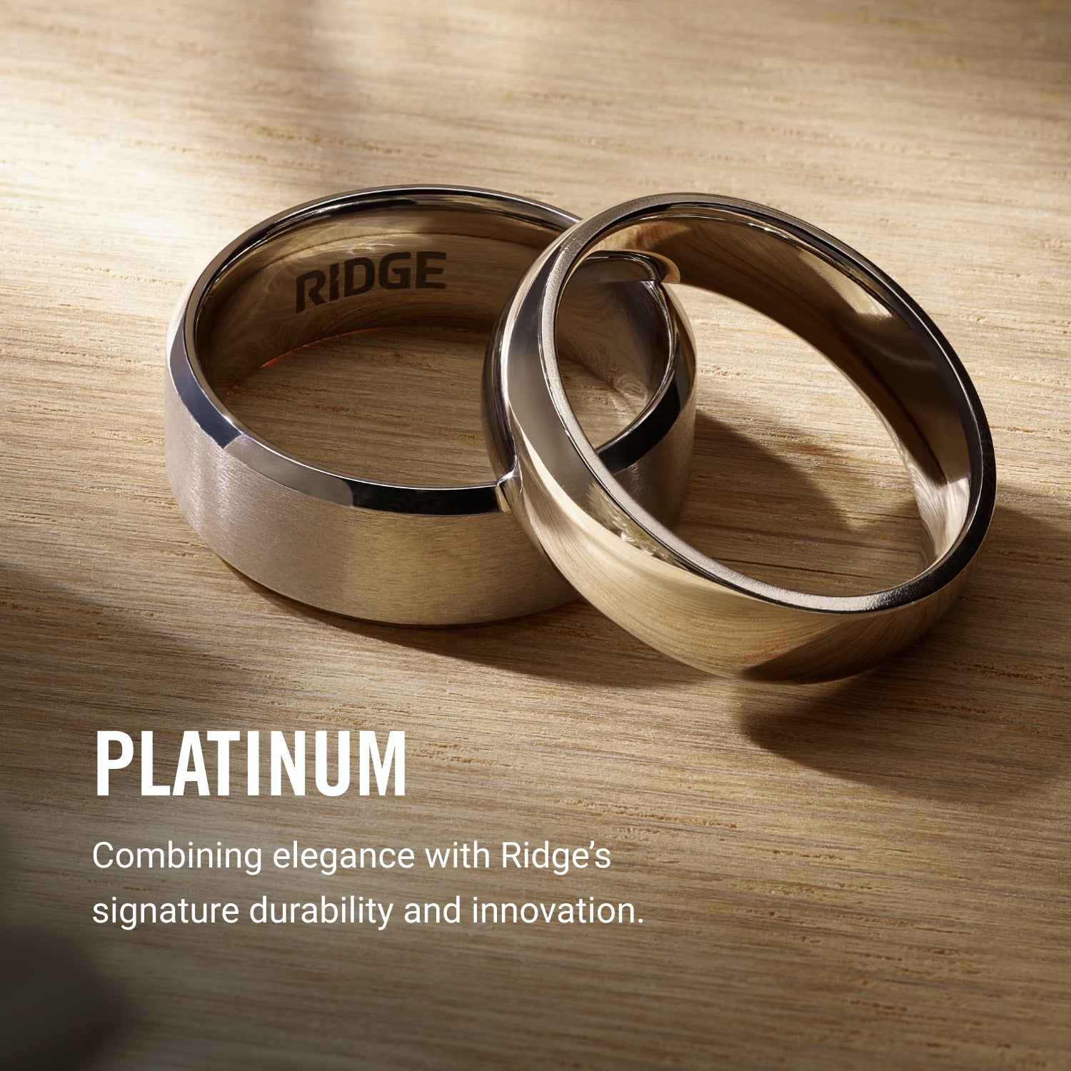 8mm Beveled Ring Set - Platinum - Tantalum - Image 7