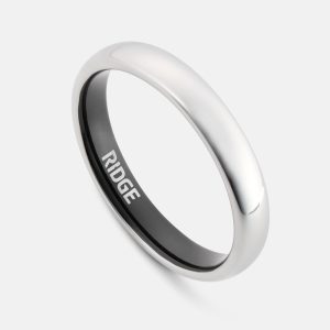 4mm Rounded Ring Set - Platinum