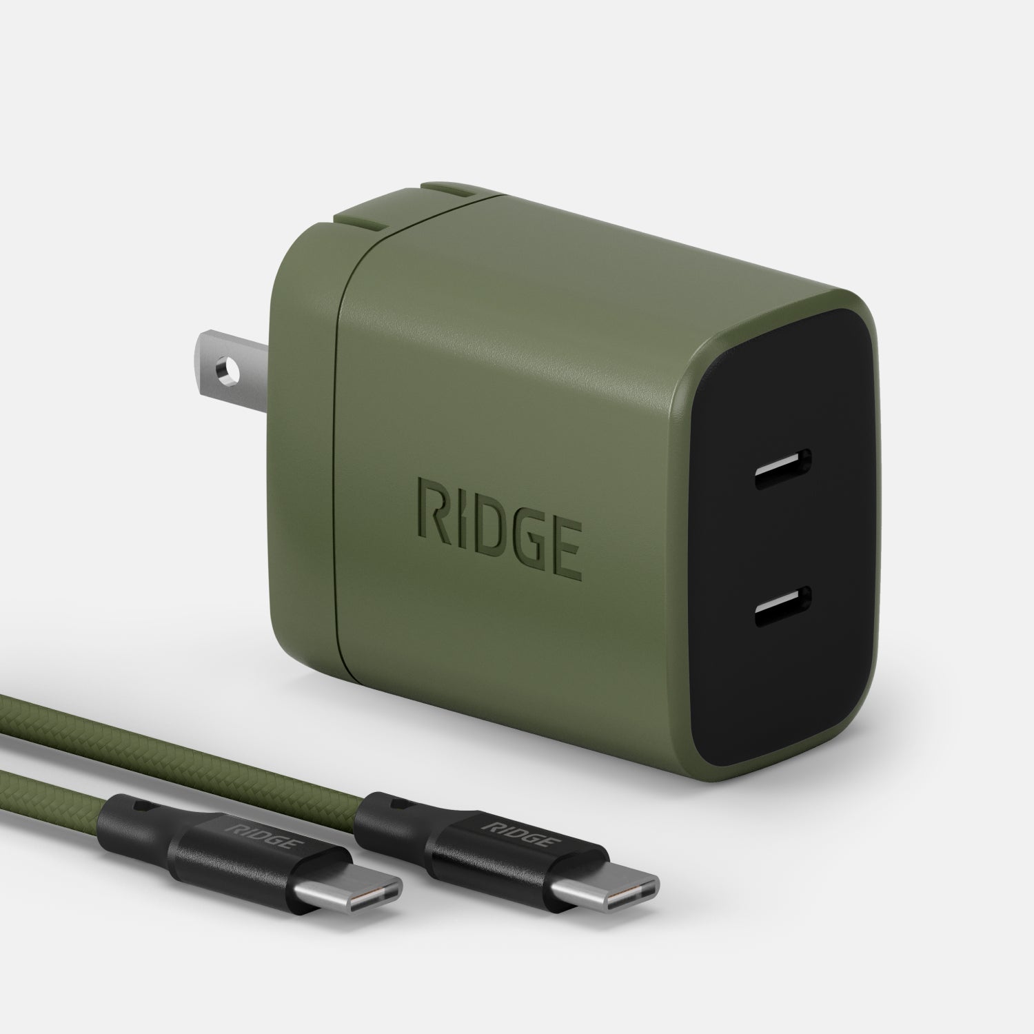 Wall Charger Set - 45W - Matte Olive - Image 2