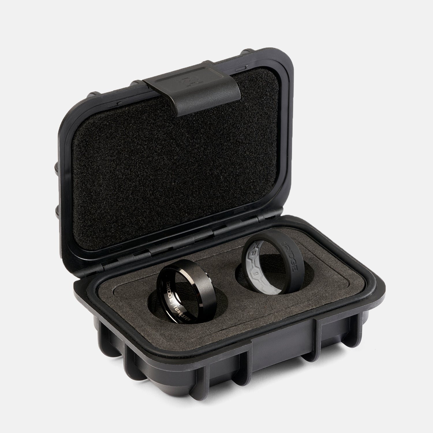 8mm Beveled Ring Set - Royal Black - Image 2