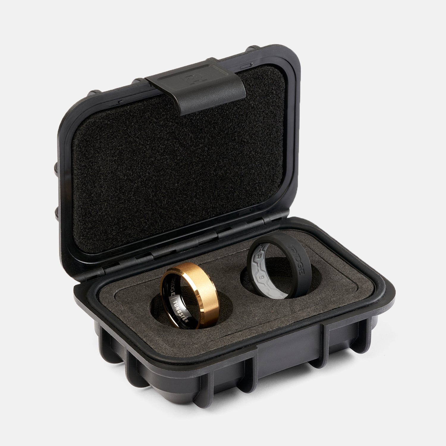 8mm Beveled Ring Set - 24K Gold - Image 2