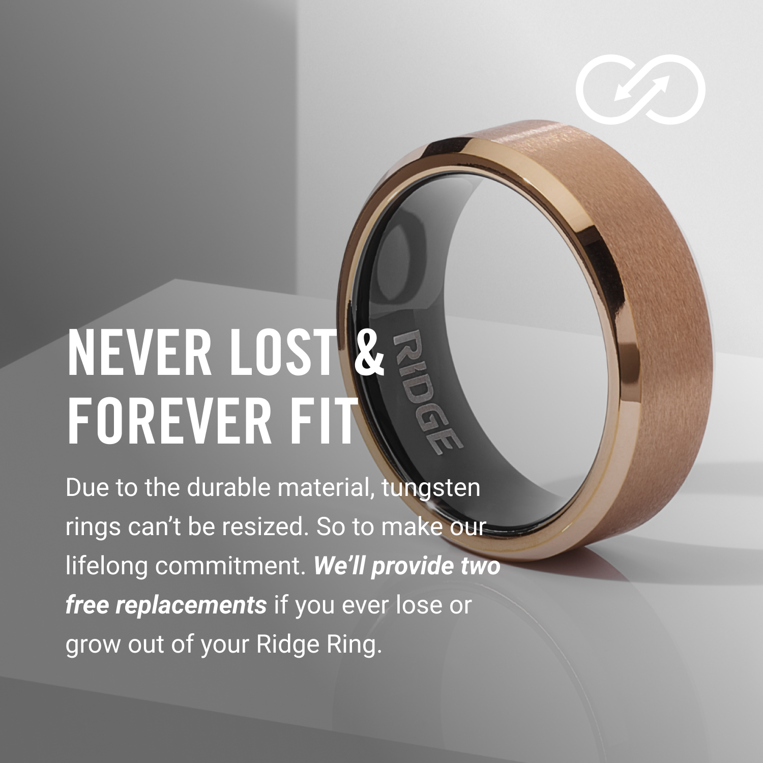 8mm Beveled Ring Set - 18K Rose Gold - Image 7