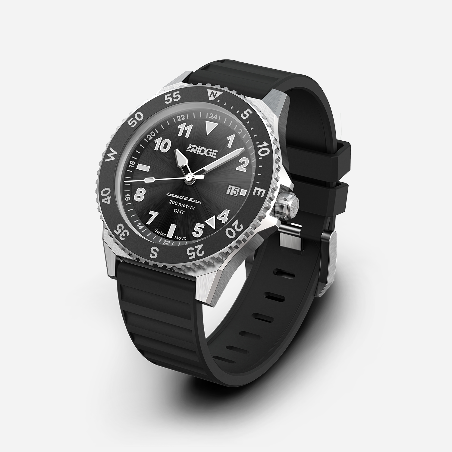 Ridge Land & Sea GMT Watch 42mm - Royal Black - Image 4