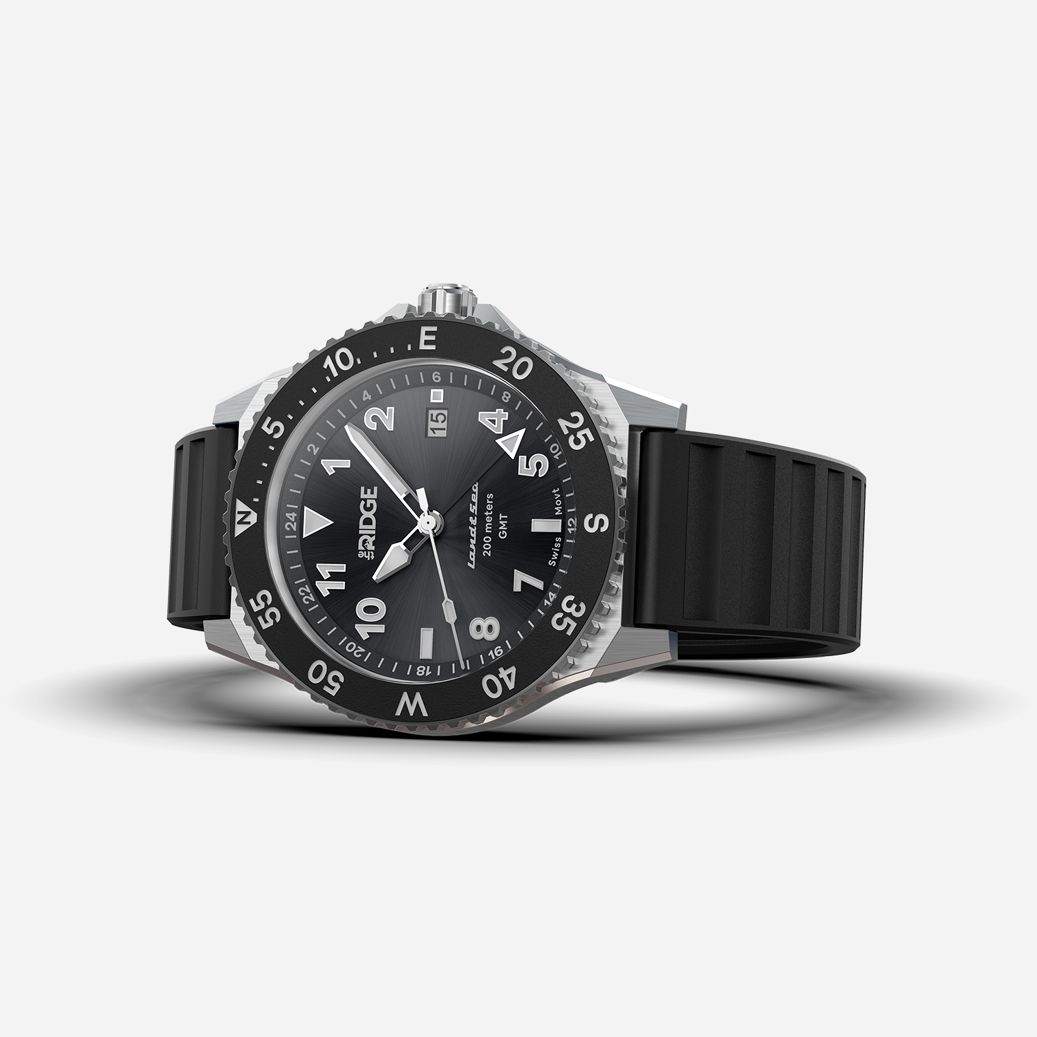 Ridge Land & Sea GMT Watch 42mm - Royal Black - Image 6