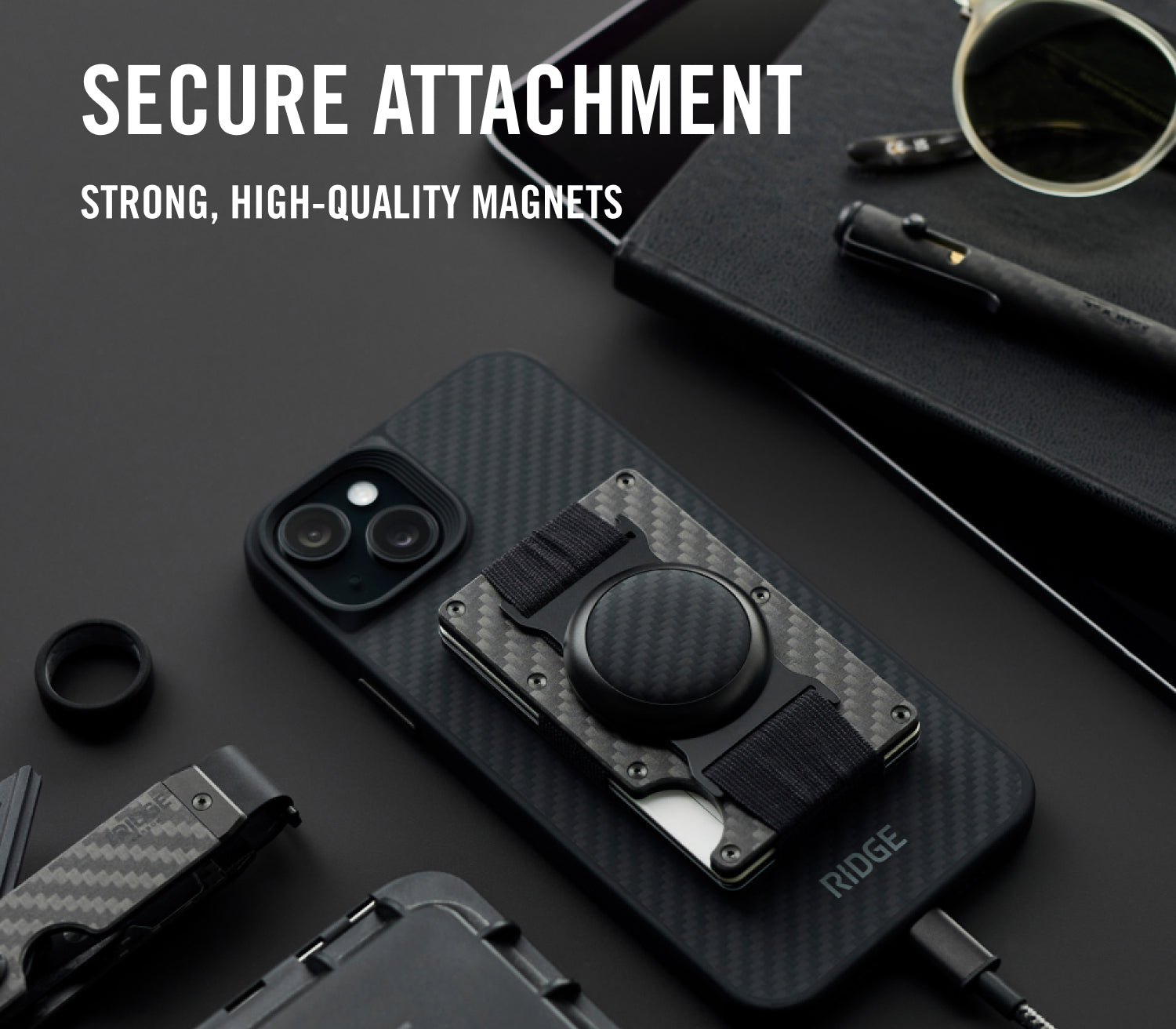 Ridge Wallet For MagSafe - Carbon Fiber 3k - Image 7