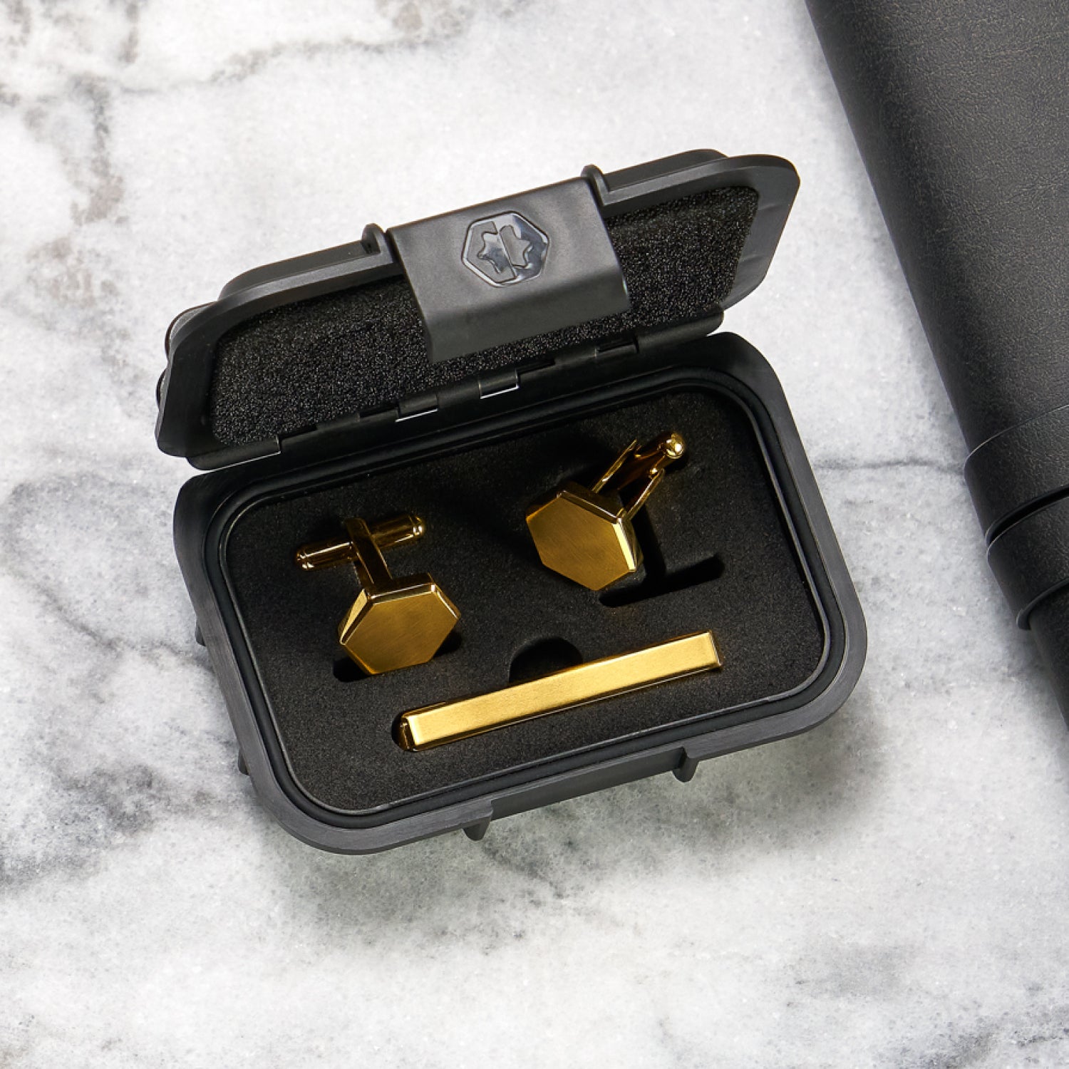 Tie Bar & Cufflinks Kit - 24K Gold - Image 5