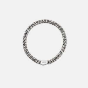6mm Curb Bracelet - Titanium - Medium