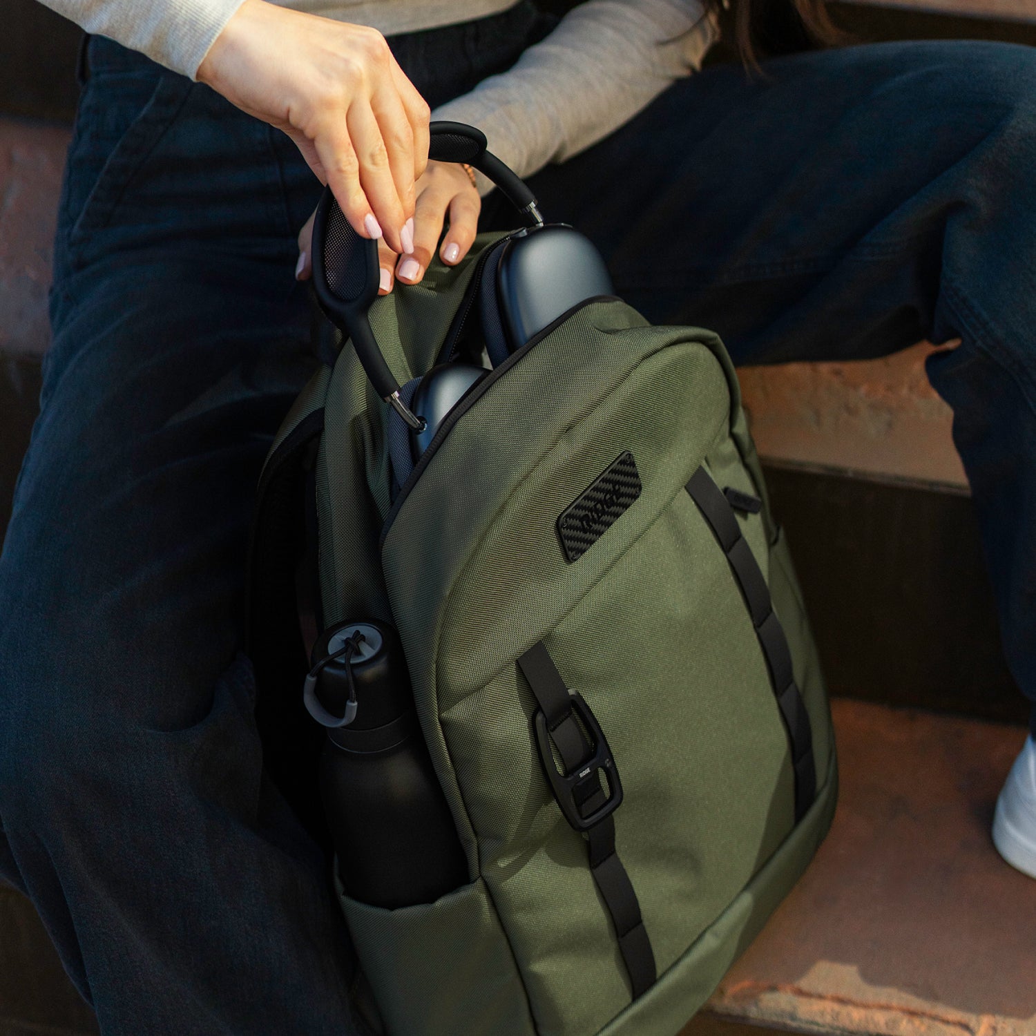 Commuter Backpack 18L - Matte Olive - Image 7