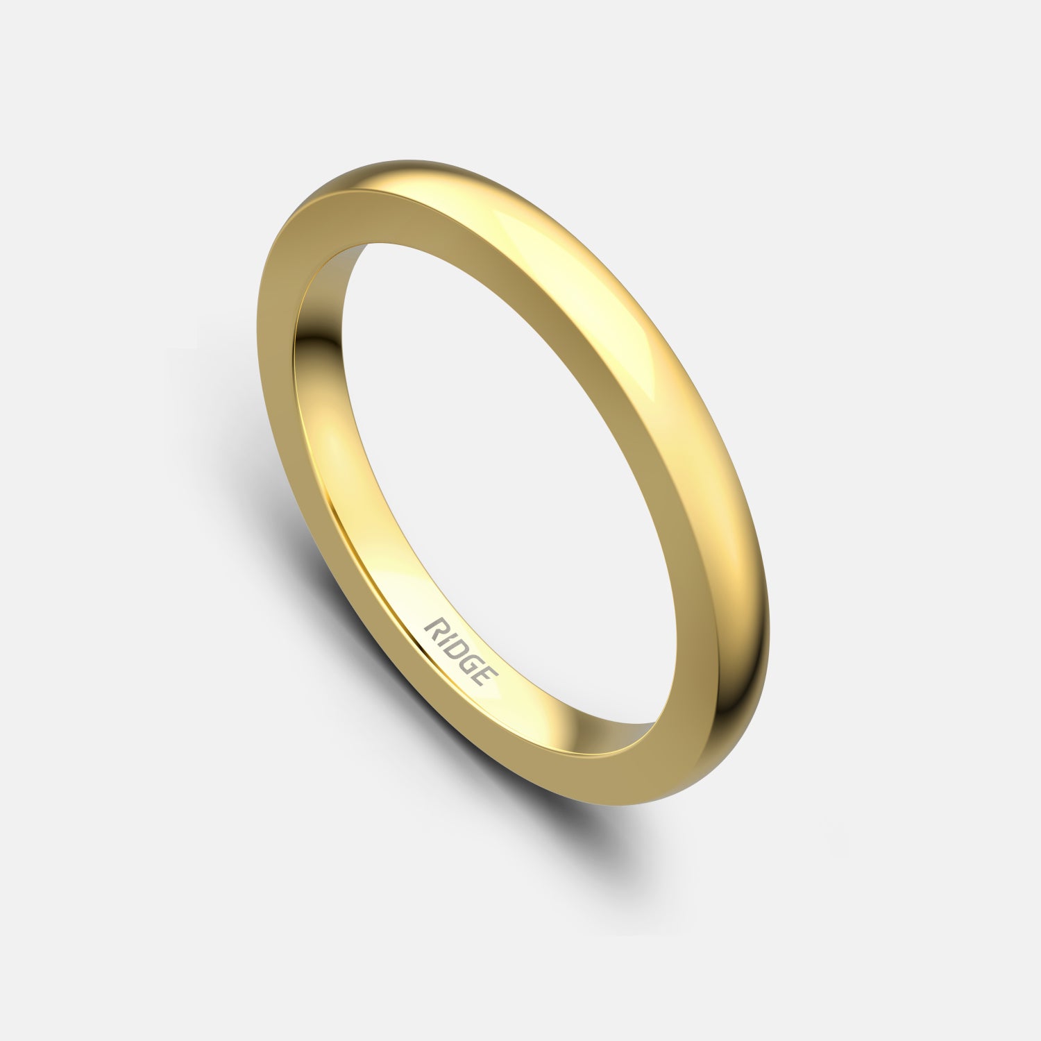 2mm Rounded Ring Set - 14K Yellow Gold - Image 2