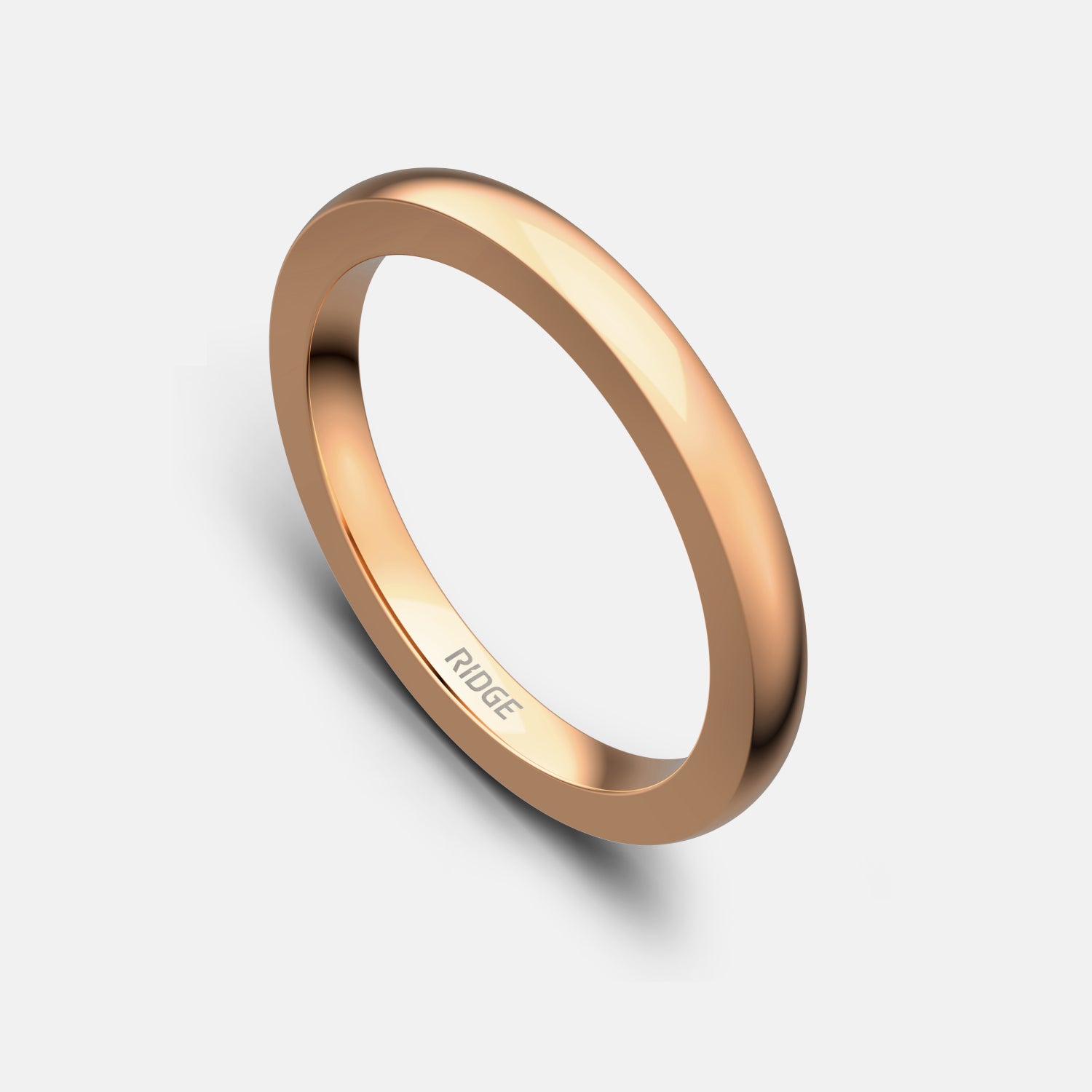 2mm Rounded Ring Set - 14K Rose Gold - Image 2