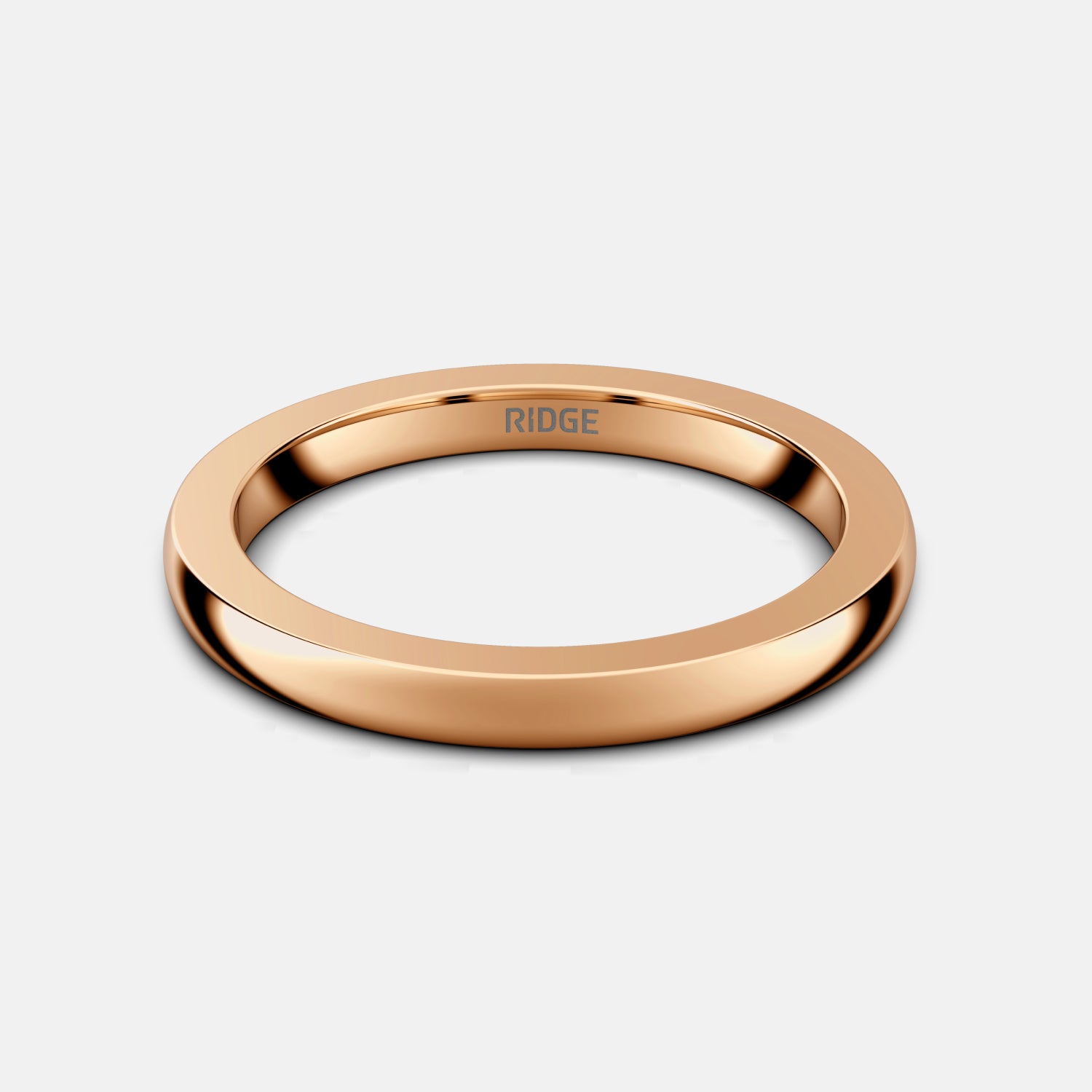 2mm Rounded Ring Set - 14K Rose Gold - Image 3