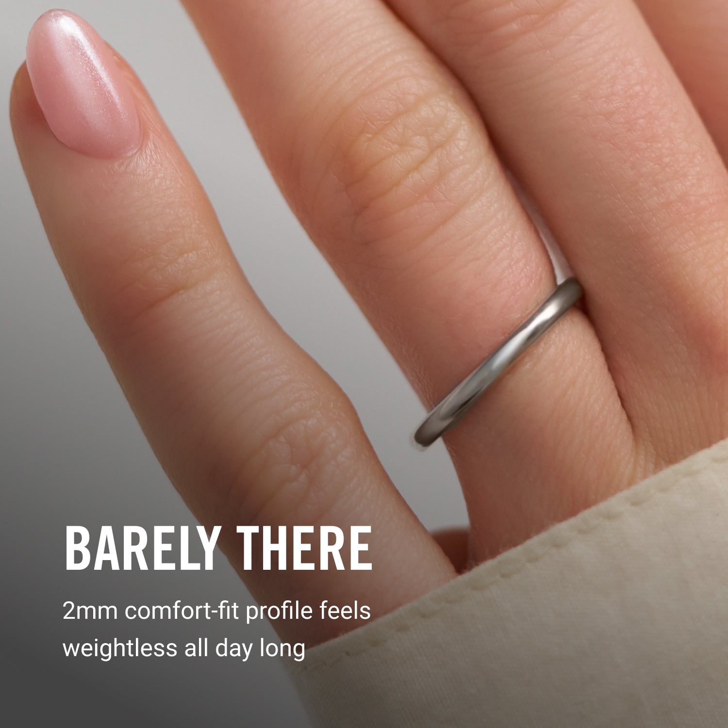 2mm Rounded Ring Set - 14K White Gold - Image 9