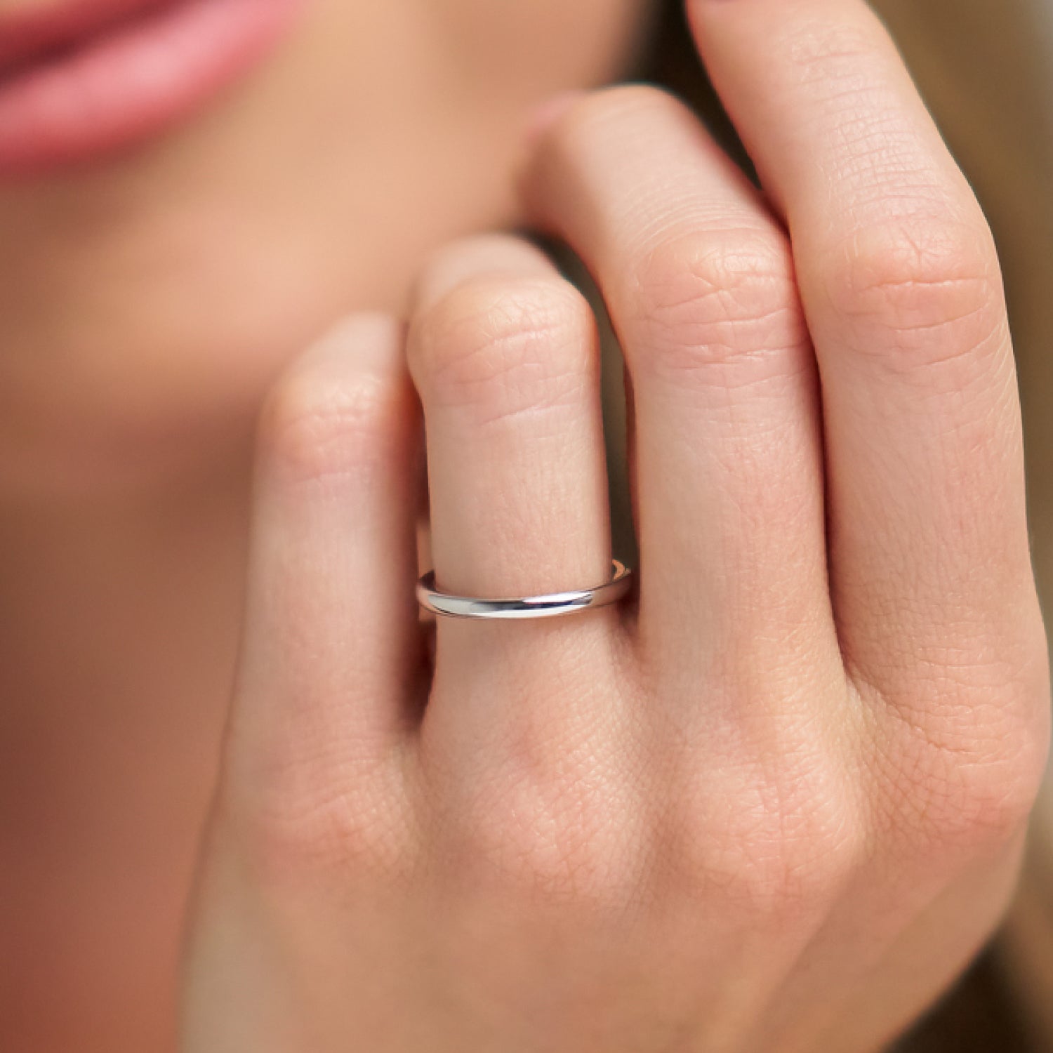 2mm Rounded Ring Set - 14K White Gold - Image 7