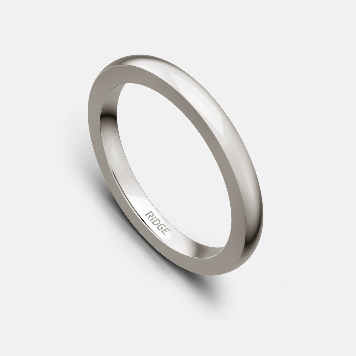 2mm Rounded Ring Set - 14K White Gold - Image 2