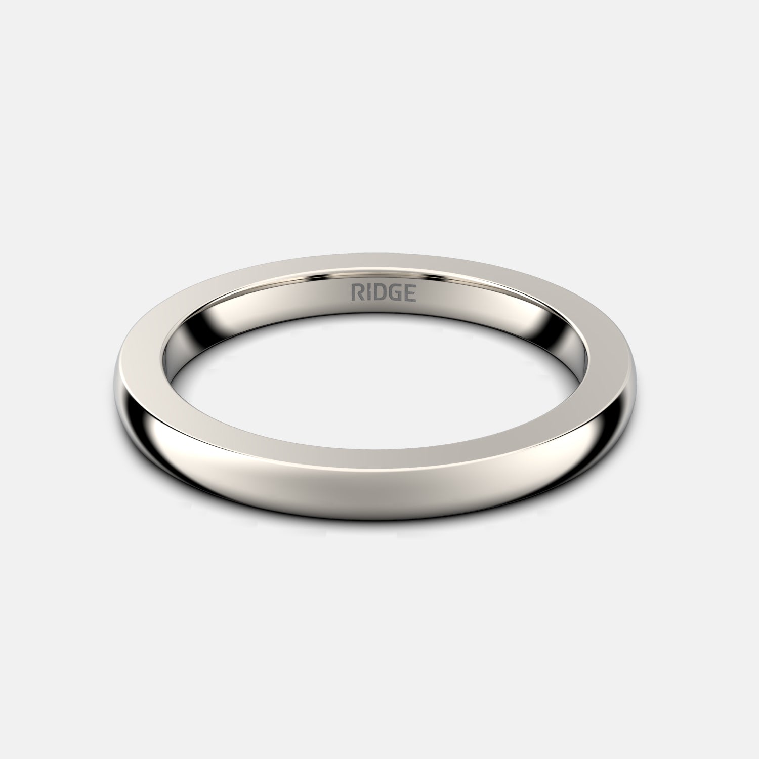 2mm Rounded Ring Set - 14K White Gold - Image 3