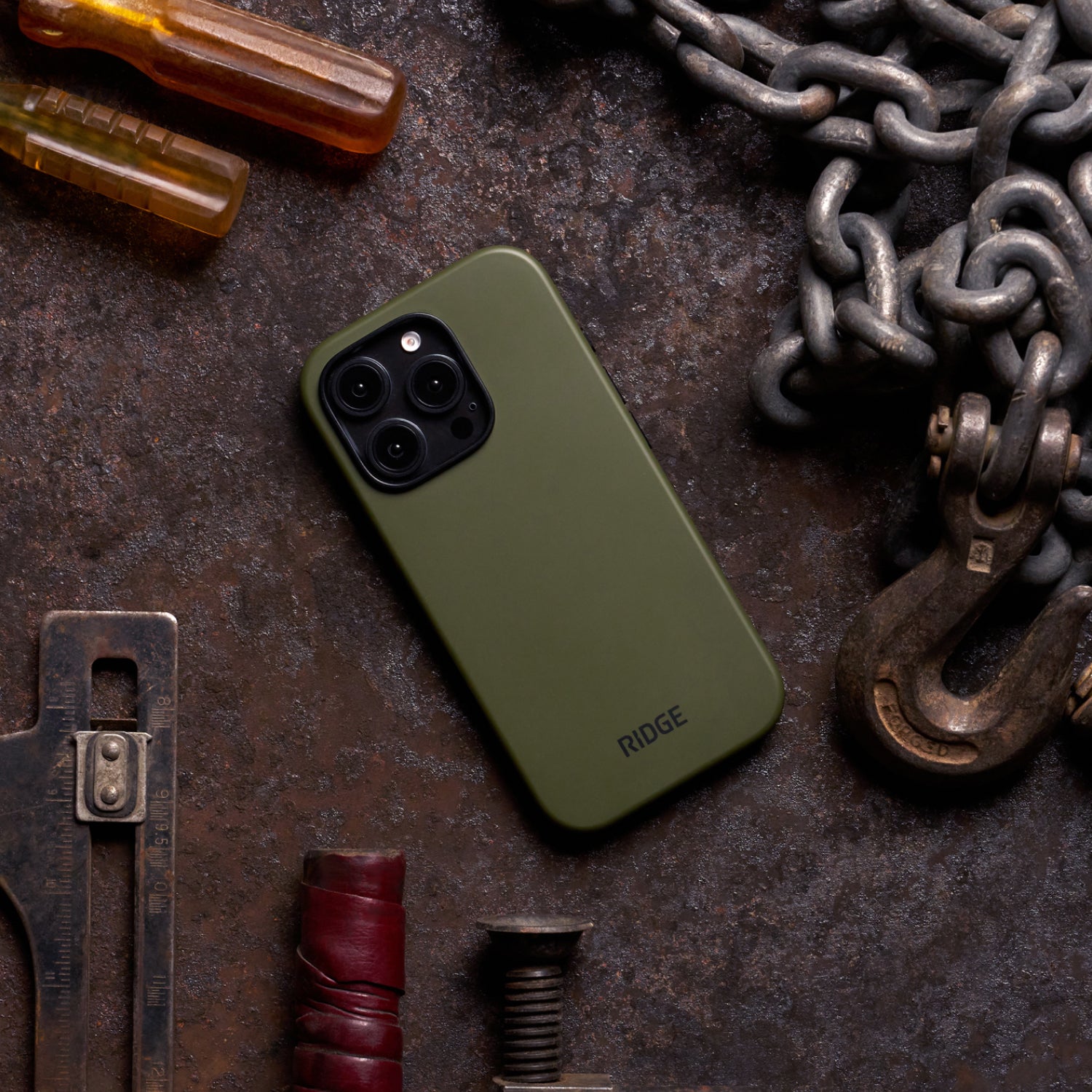 Ridge Phone Case - Matte Olive - iPhone 16 Pro - Image 5