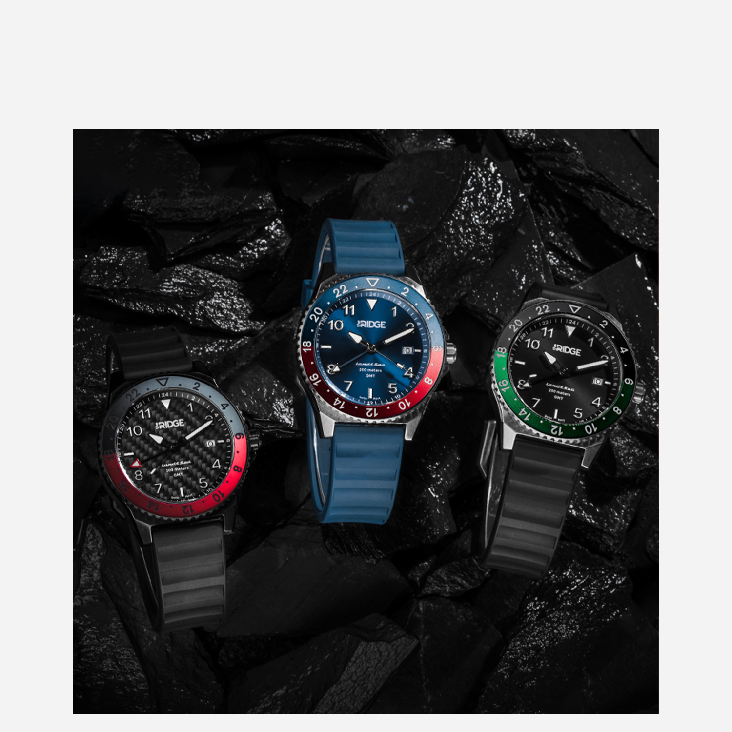 Ridge Land & Sea GMT Watch 42mm - Royal Black - Image 10