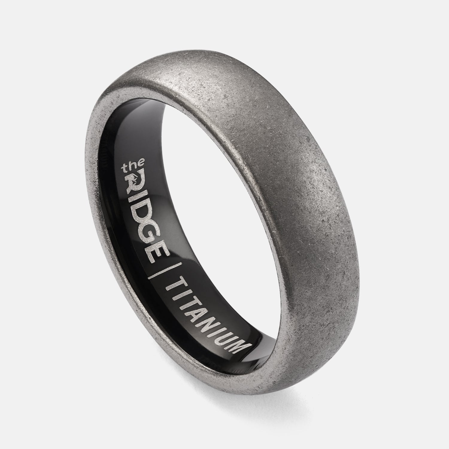 6mm Rounded Ring Set - Stonewashed Titanium